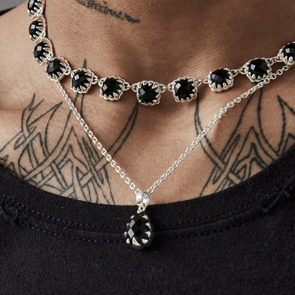 Stolen Girlfriends Club Love Claw Drop Necklace - Silver & Onyx