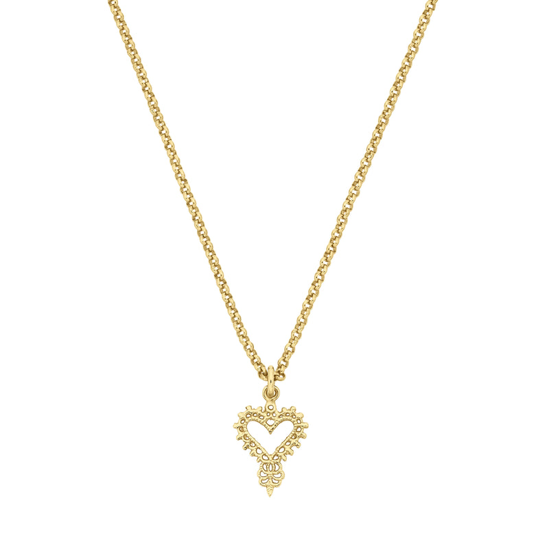 Zoe & Morgan Mini Gypsy Heart Necklace - Gold Vermeil - Necklace - Walker & Hall