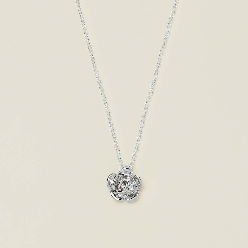 Sterling Silver Albertine Rose Pendant - Necklace - Walker & Hall