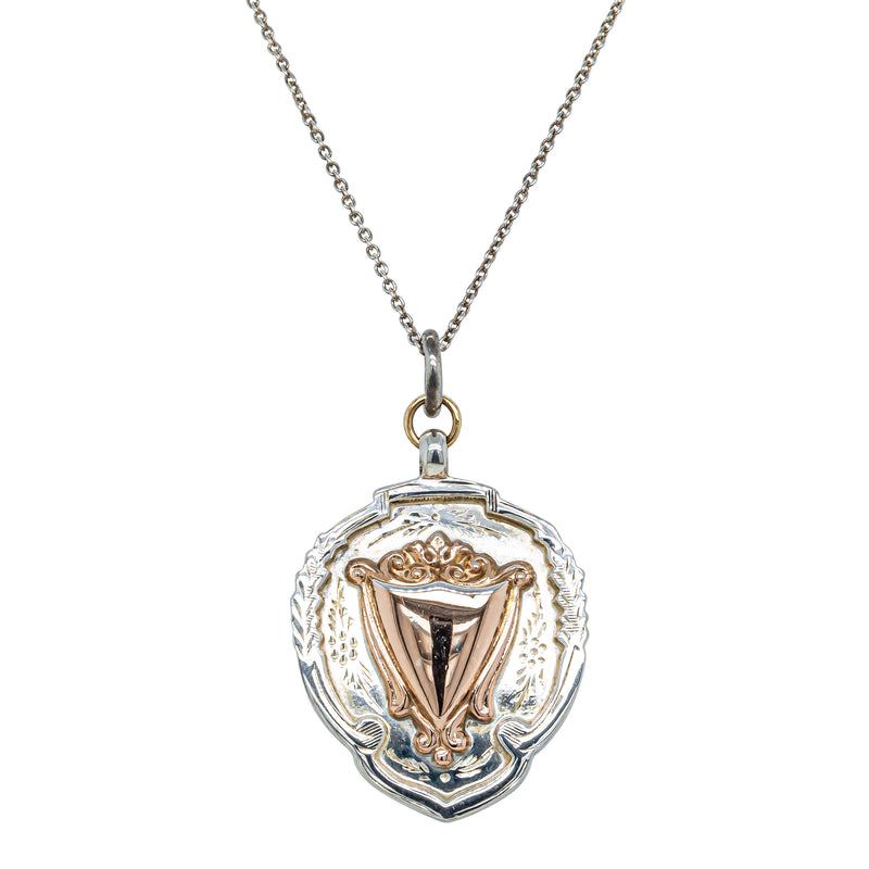 Vintage Sterling Silver / Gold Plated Medallion Pendant - Pendant - Walker & Hall