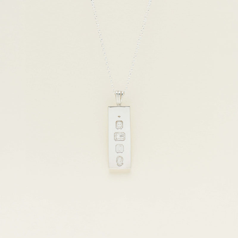 Vintage Sterling Silver Ingot Pendant - London 1977
