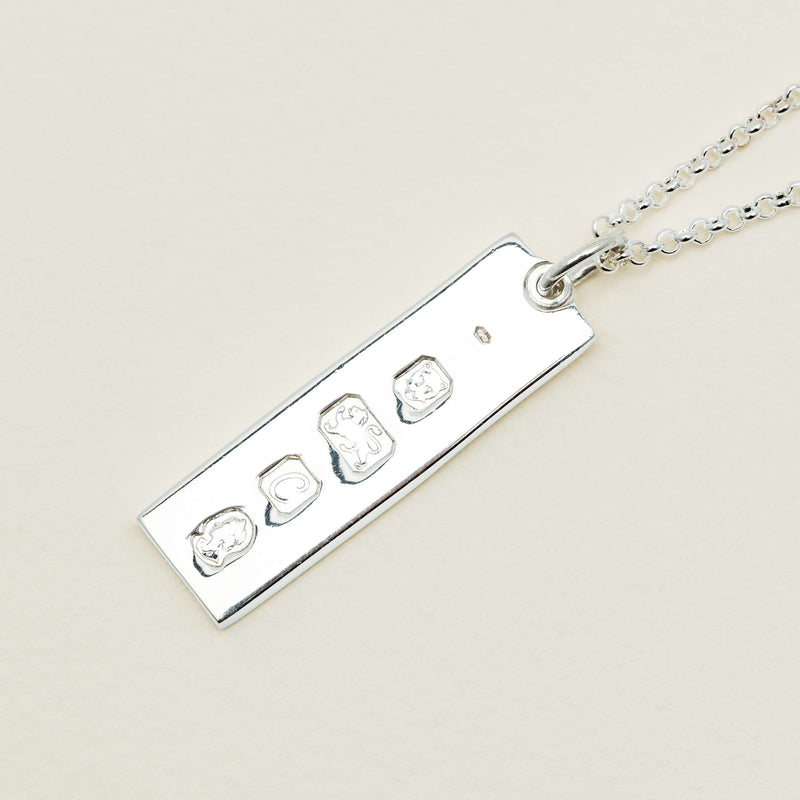 Vintage Sterling Silver London 1977 Ingot Pendant