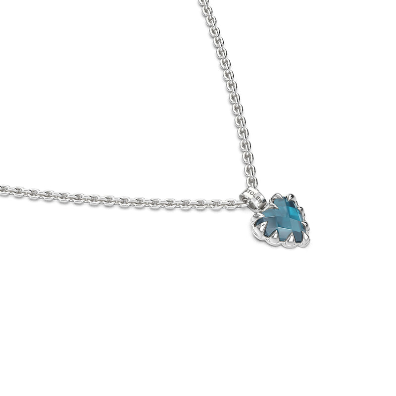 SGC x W&H London Blue Topaz Mini Love Claw Necklace - Silver - Necklace - Walker & Hall