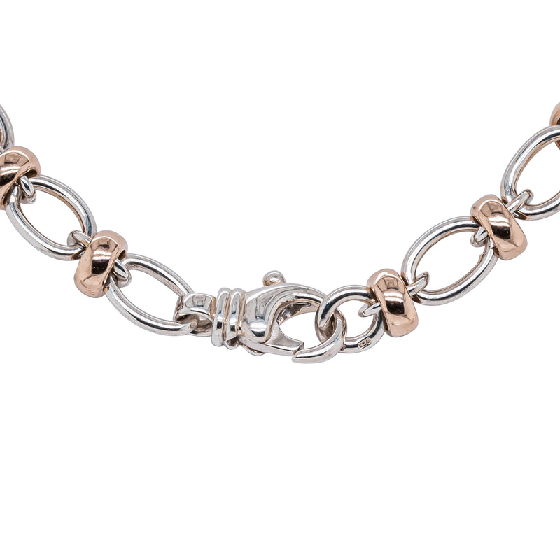 9ct Rose Gold & Sterling Silver Belcher Bracelet - Bracelet - Walker & Hall