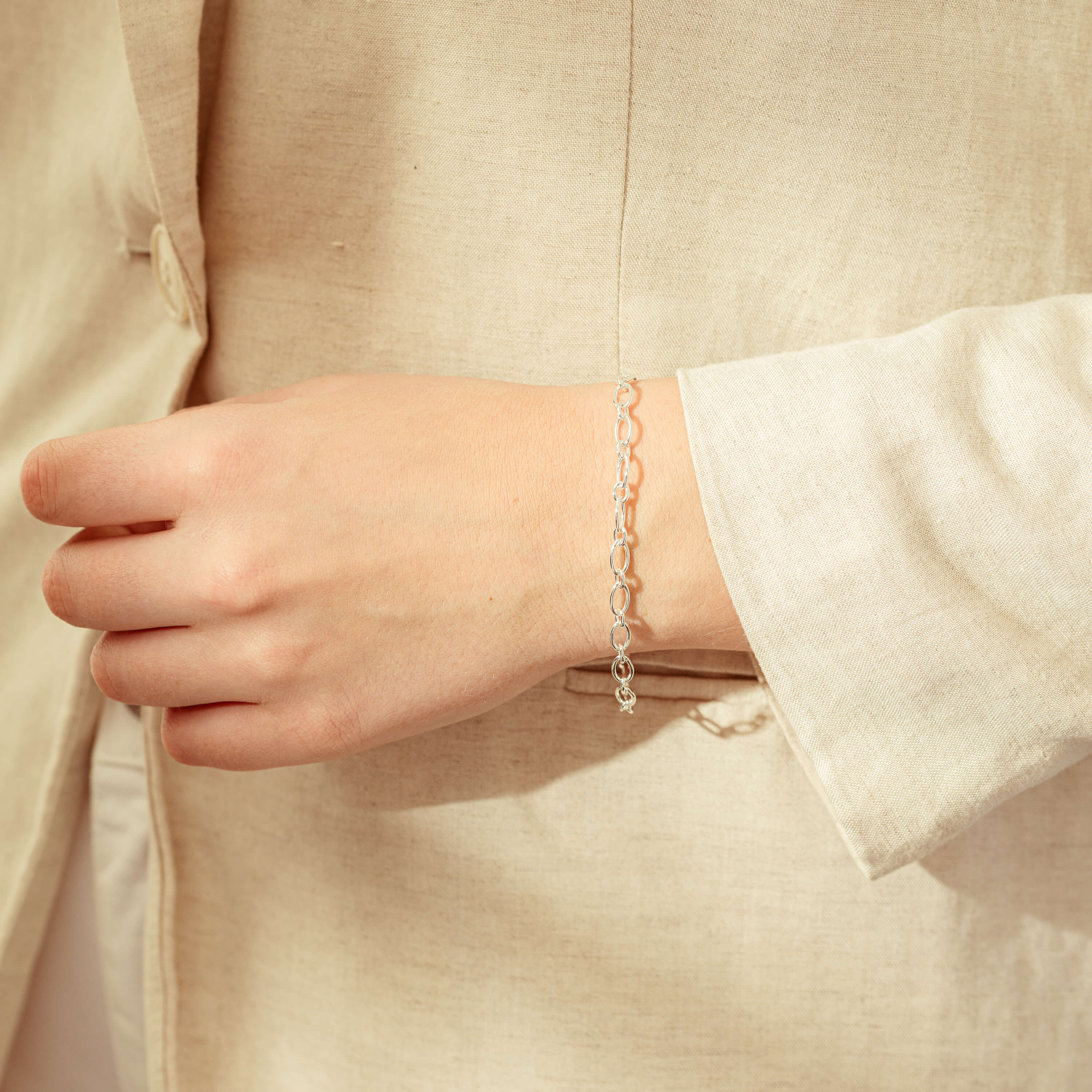 Sterling Silver Figaro Bracelet Walker Hall