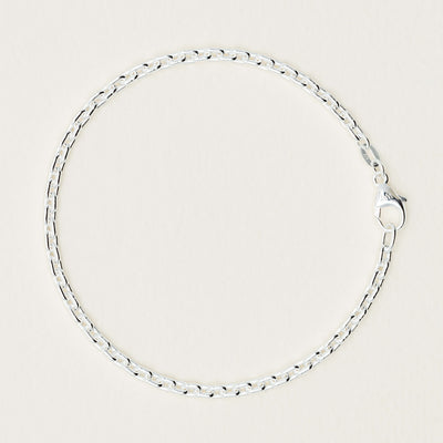 Sterling Silver Rectangular Belcher Link Bracelet - Bracelet - Walker & Hall