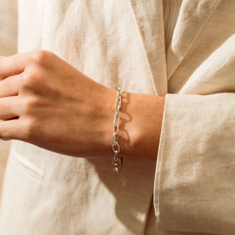 Sterling Silver Twisted & Classic Belcher Bracelet - Bracelet - Walker & Hall