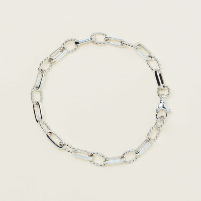 Sterling Silver Twisted & Classic Belcher Bracelet - Bracelet - Walker & Hall