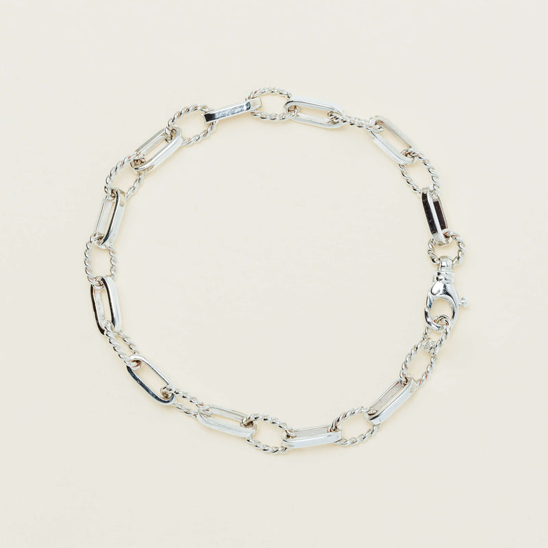 Sterling Silver Twisted & Classic Belcher Bracelet - Bracelet - Walker & Hall
