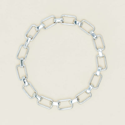 Sterling Silver Fancy Rectangular Link Bracelet - Bracelet - Walker & Hall