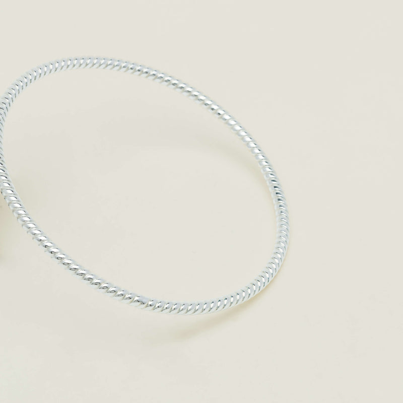 Sterling Silver Twine Bangle - Bracelet - Walker & Hall