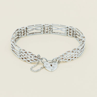 Deja Vu Sterling Silver Gate Bracelet with Padlock