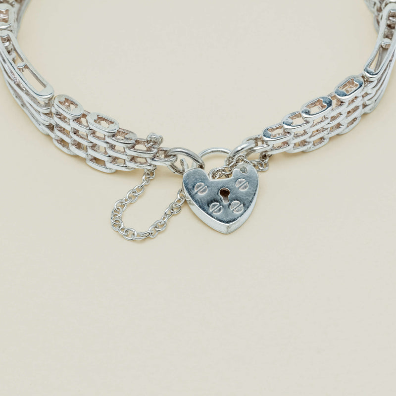 Deja Vu Sterling Silver Gate Bracelet with Padlock