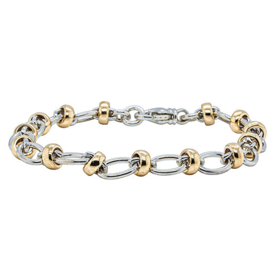 9ct Yellow Gold & Sterling Silver Belcher Bracelet - Bracelet - Walker & Hall