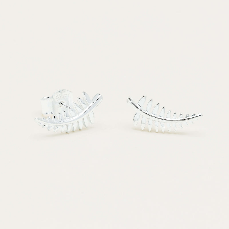 Sterling Silver Fern Earrings - Earrings - Walker & Hall