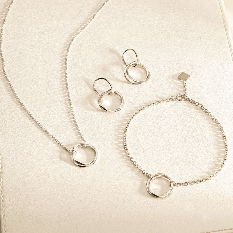 Sterling silver Entwined Pendant, Bracelet and Earrings