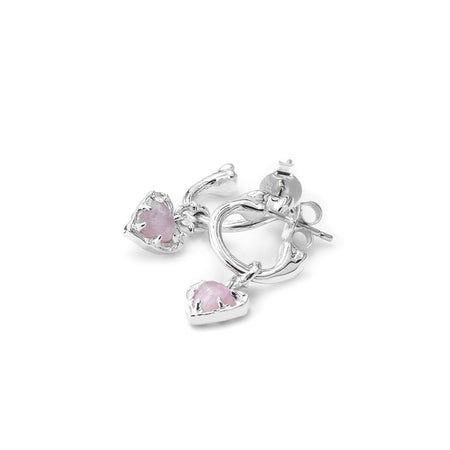 Stolen Girlfriends Club Gothic Romance Anchor Earrings - Sterling Silver & Pink Apatite