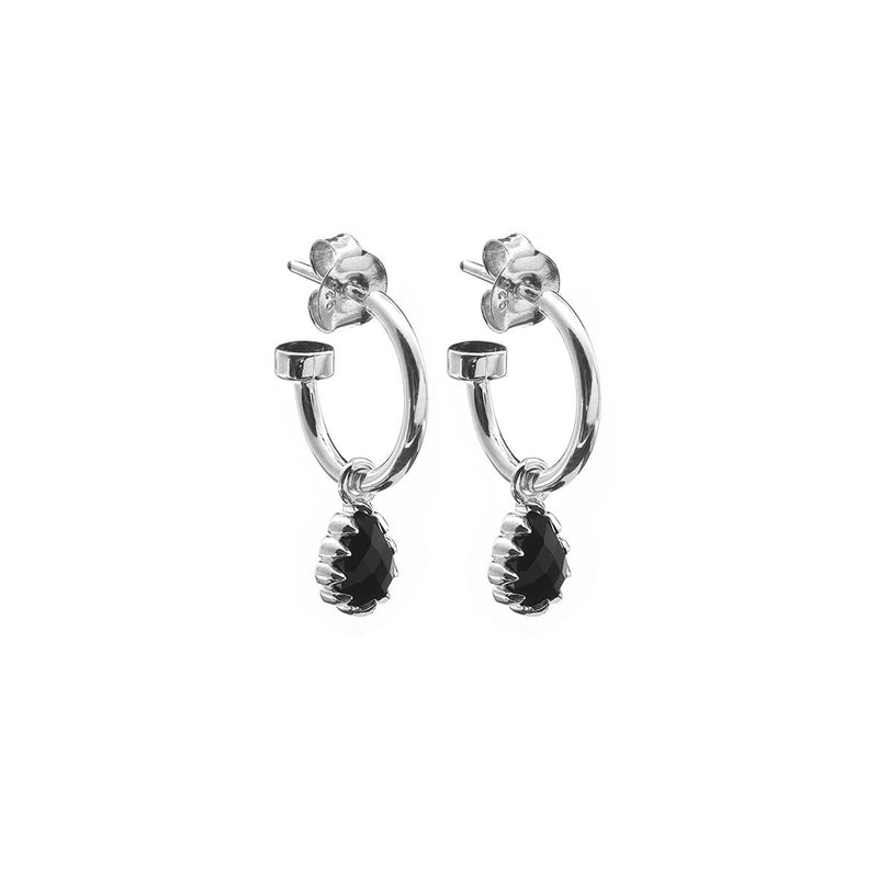 Stolen Girlfriends Club Love Claw Drop Anchor Earrings - Silver & Onyx