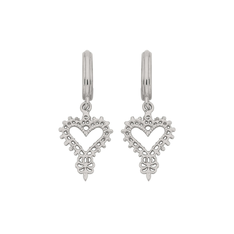 Zoe & Morgan Mini Gypsy Heart Earrings - Sterling Silver - Earrings - Walker & Hall