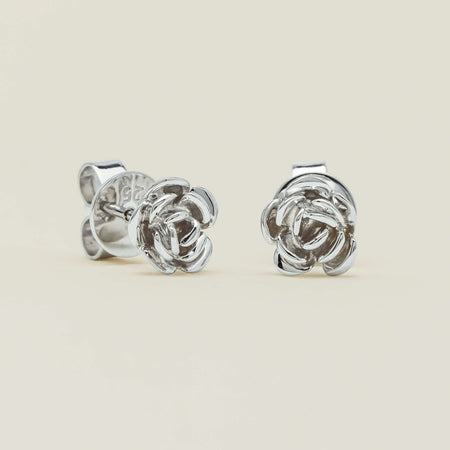 Sterling Silver Albertine Rose Stud Earrings - Earrings - Walker & Hall