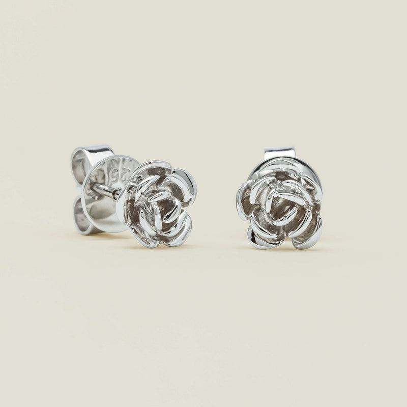 Sterling Silver Albertine Rose Stud Earrings - Earrings - Walker & Hall