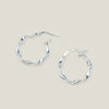 Sterling Silver Ribbon Hoop Earrings - Earrings - Walker & Hall