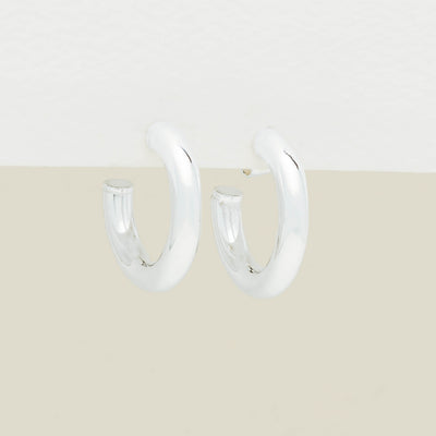 Sterling Silver Hoop Stud Earrings - Earrings - Walker & Hall