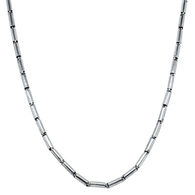 Deja Vu Sterling Silver Tube Link Necklace - Necklace - Walker & Hall