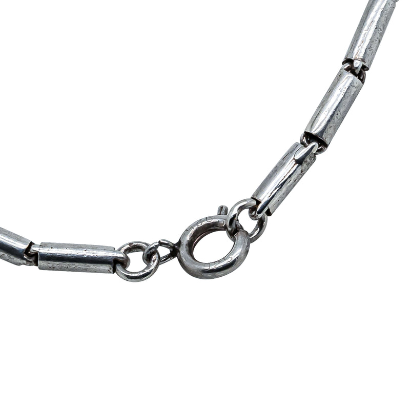Deja Vu Sterling Silver Tube Link Necklace - Necklace - Walker & Hall