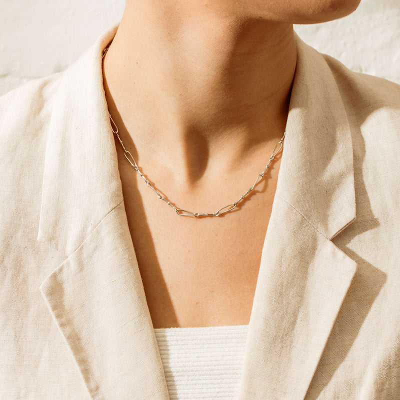 Deja Vu Sterling Silver Fine Paperclip Link Necklace - Necklace - Walker & Hall