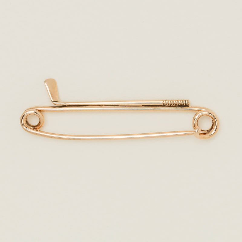 Vintage 9ct Rose Gold Golf Club Brooch - Brooch - Walker & Hall