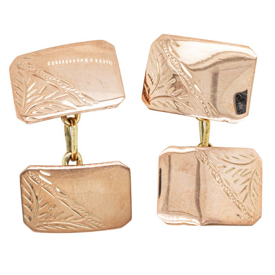 Deja Vu 9ct Rose Gold & Plated Cufflinks - Cufflinks - Walker & Hall