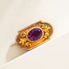 Vintage 18ct Yellow Gold Amethyst & Seed Pearl Brooch - Brooch - Walker & Hall