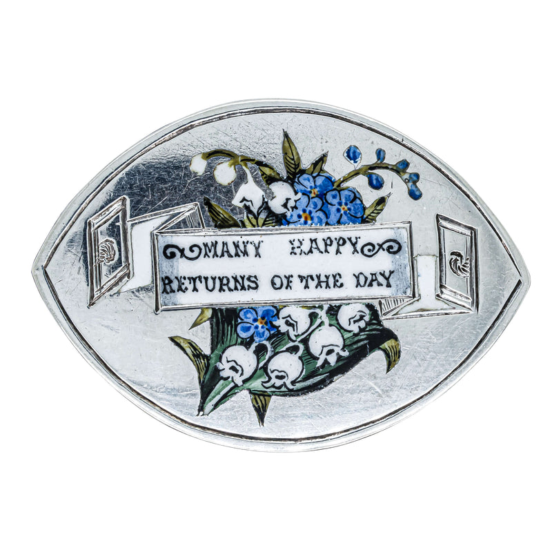 Vintage Sterling Silver Enamel Brooch - Brooch - Walker & Hall