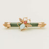 Vintage 9ct Yellow Gold Greenstone & Opal Bee Brooch - Brooch - Walker & Hall