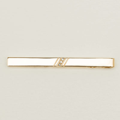 Deja Vu 9ct Yellow Gold Diamond-Set Tie Clip - Brooch - Walker & Hall