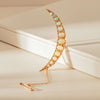 Vintage 15ct Rose Gold Opal & Diamond Crescent Brooch - Brooch - Walker & Hall