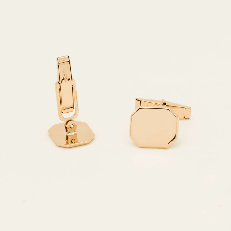 Deja Vu 18ct Rose Gold Octagon-Shaped Cufflinks