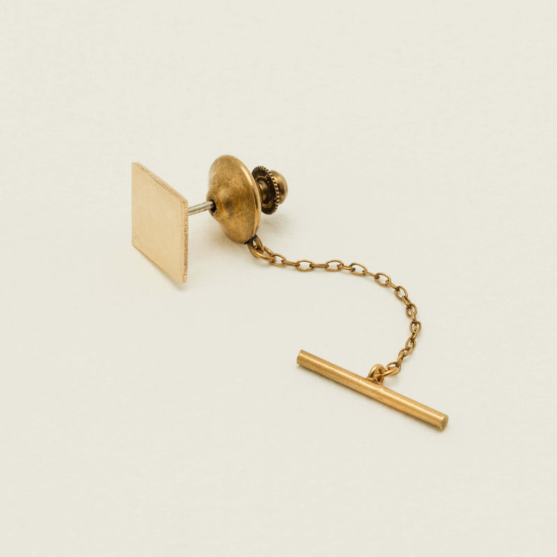 Deja Vu 9ct Yellow Gold Classic Square Tie Tack/Stud