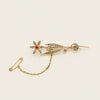 Vintage 9ct Rose Gold Garnet & Seed Pearl Flower Brooch