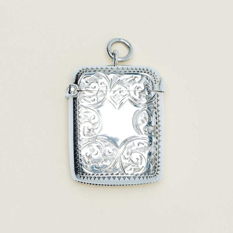 Vintage Sterling Silver Vesta Case - Sheffield 1898 - Vesta Case - Walker & Hall