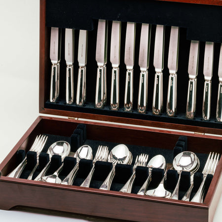 Sterling Silver Old English Pattern 12-Place Cutlery Canteen - Silverware - Walker & Hall
