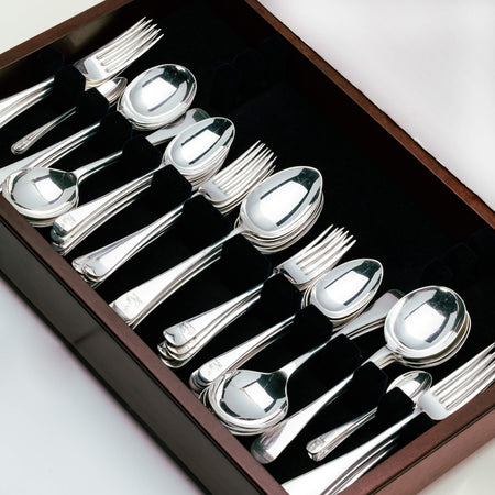 Sterling Silver Old English Pattern 12-Place Cutlery Canteen - Silverware - Walker & Hall