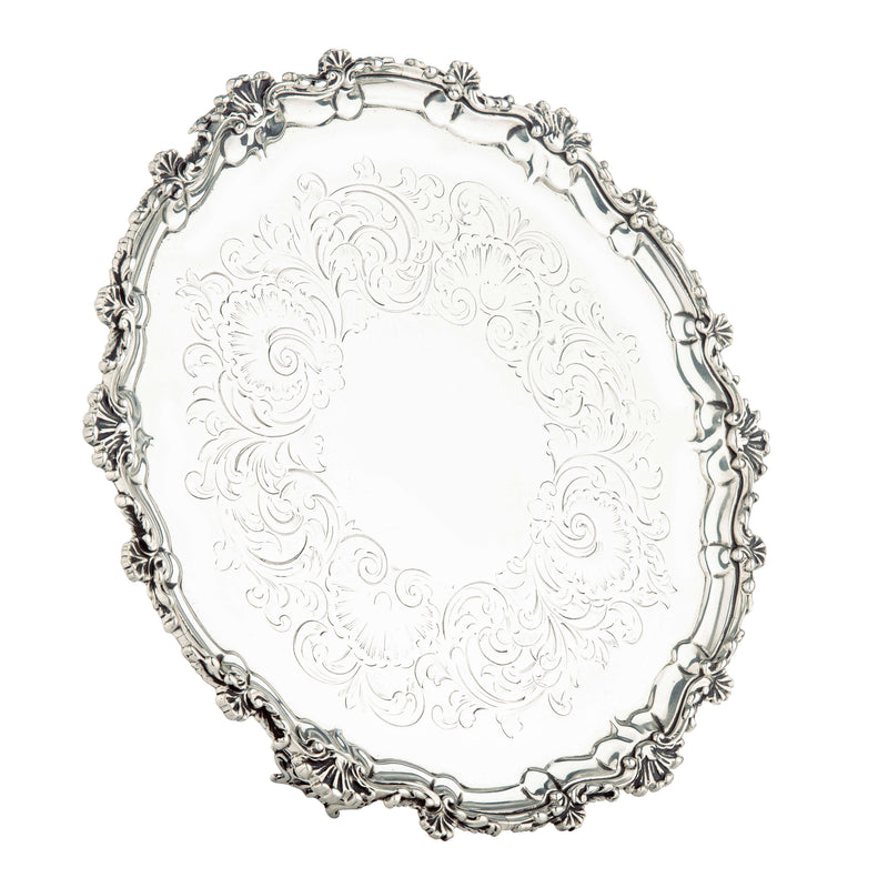 Sterling Silver Engraved Salver-Silverware-Walker & Hall
