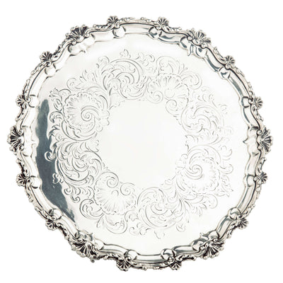 Sterling Silver Engraved Salver-Silverware-Walker & Hall