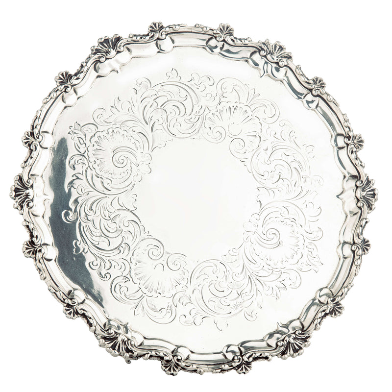 Sterling Silver Engraved Salver-Silverware-Walker & Hall
