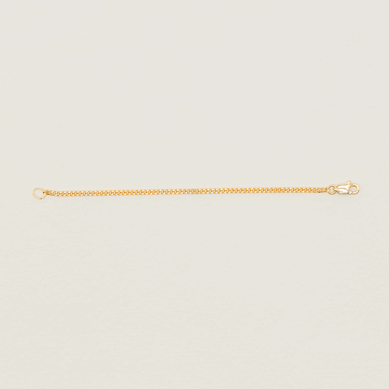 9ct Yellow Gold Curb Link Chain Extender - 10cm