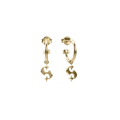 Stolen Girlfriends Club Hidden Hearts Anchor Earrings - Gold Plated - Earrings - Walker & Hall