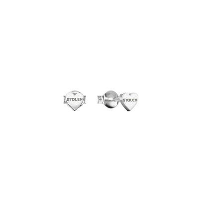 Stolen Girlfriends Club Tiny Stolen Heart Earrings - Sterling Silver - Earrings - Walker & Hall
