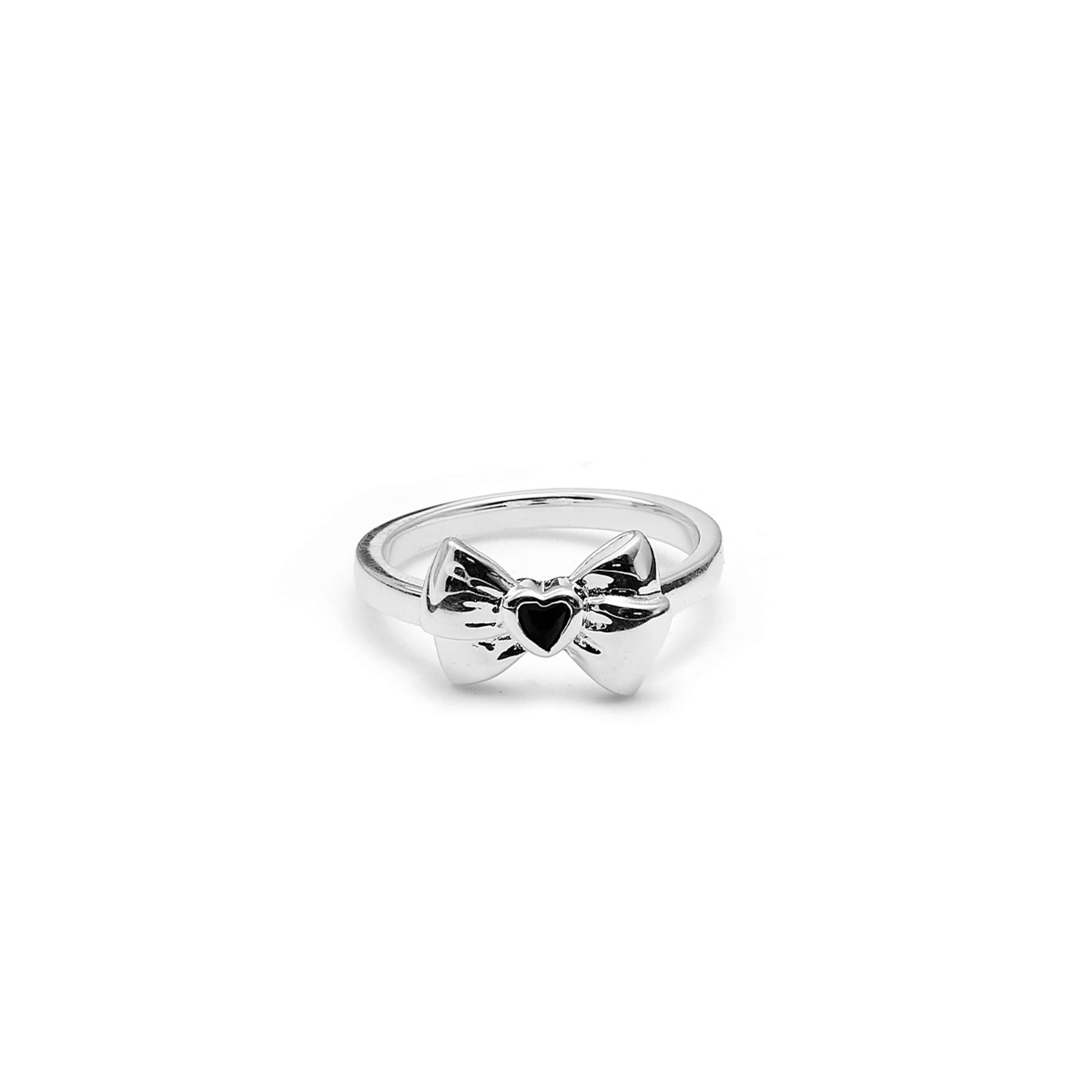Stolen Girlfriends Club x Walker Hall Gothic Bow Ring Sterling Silver Onyx
